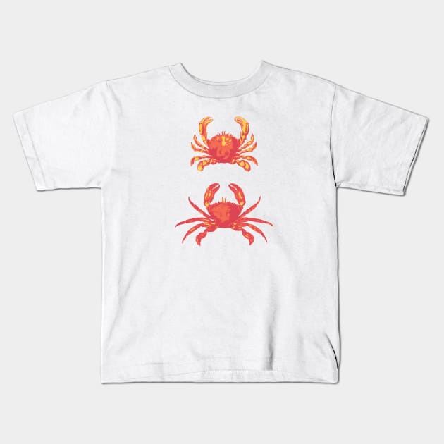 Two Crabs Kids T-Shirt by Wright Art